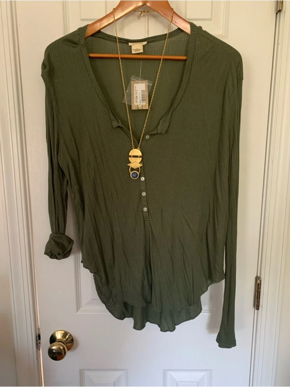 Retro RL Denim & Supply Olive Core Henley